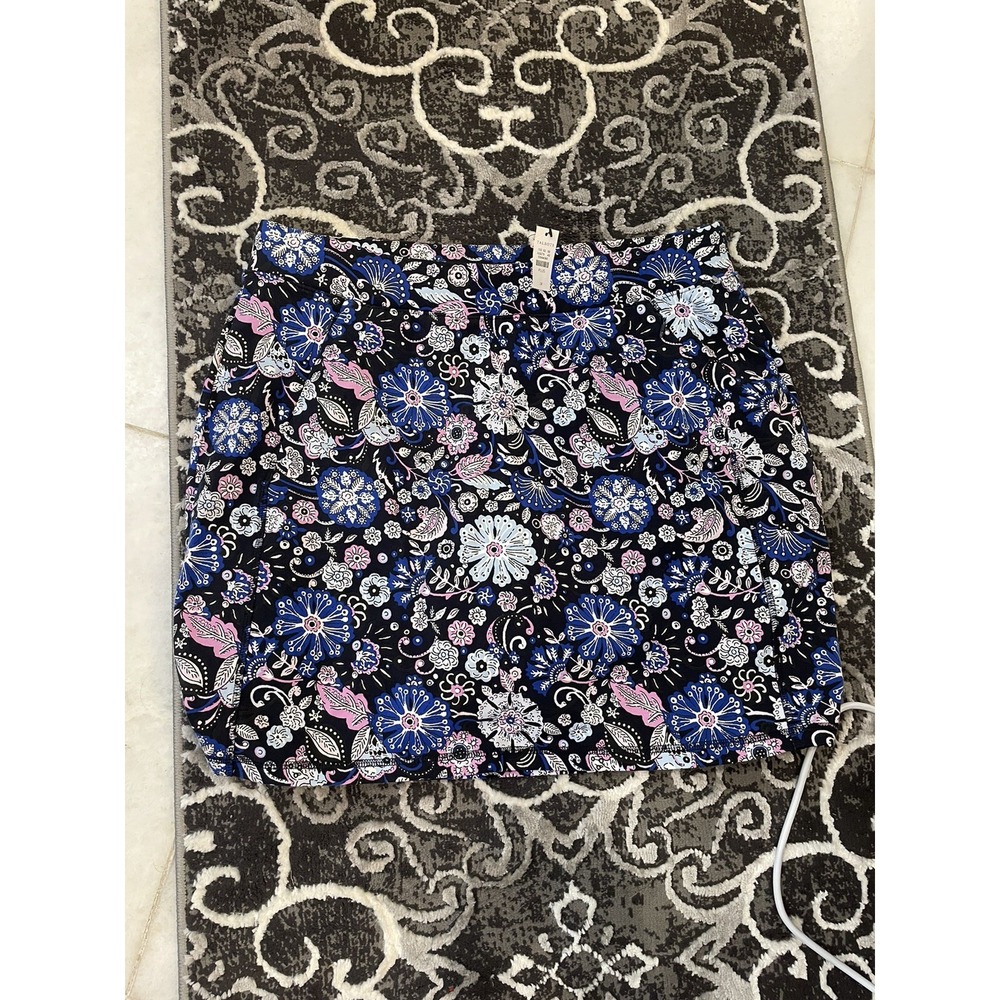T by Talbots Women Black Blue Pink Floral Print Golf Tennis Skort 1X New
